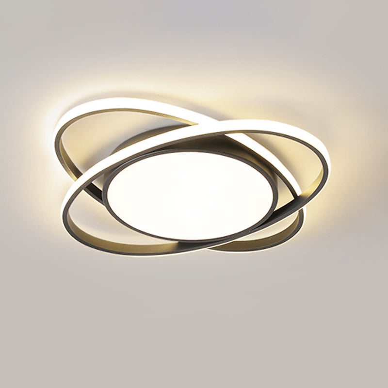 Minimalism Ceiling Light Fixture Rings LED Flush Mount for Bedroom