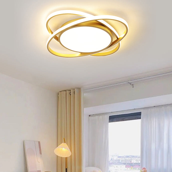 Minimalism Ceiling Light Fixture Rings LED Flush Mount for Bedroom