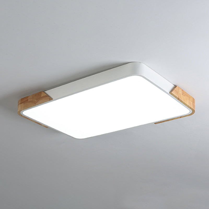 Rectangle Flush Mount Fixture Contemporary Metal 1 Light Flush Light