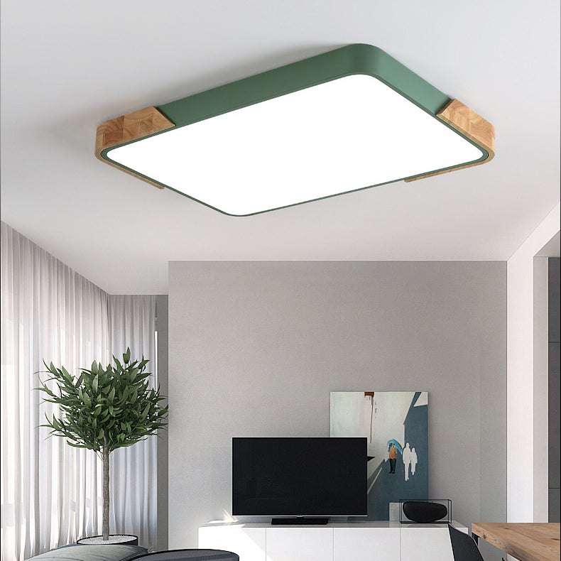 Rectangle Flush Mount Fixture Contemporary Metal 1 Light Flush Light