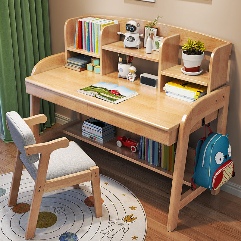 23.6"W Adjustable Desk Child Desk and Chair Set Kids Desk with Drawer