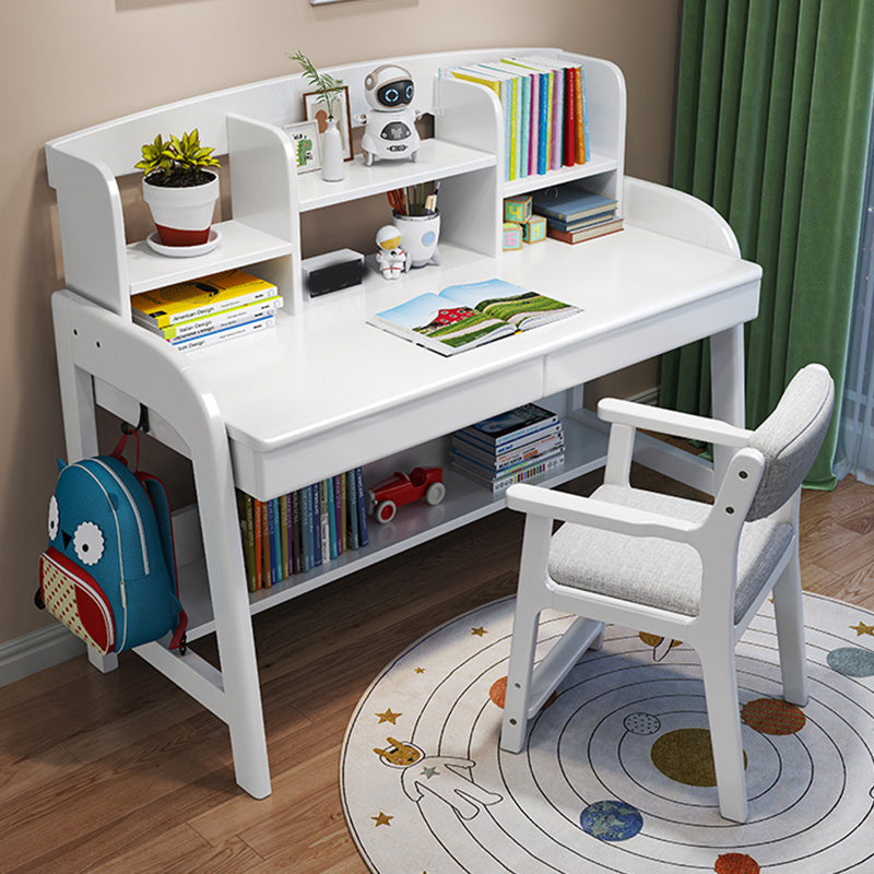 23.6"W Adjustable Desk Child Desk and Chair Set Kids Desk with Drawer