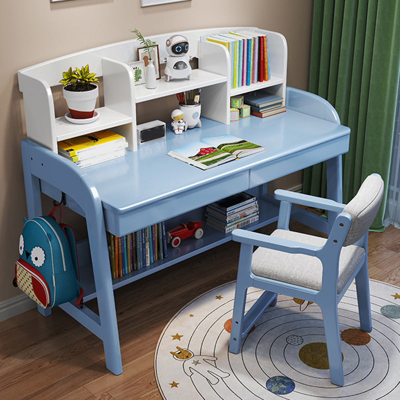 23.6"W Adjustable Desk Child Desk and Chair Set Kids Desk with Drawer