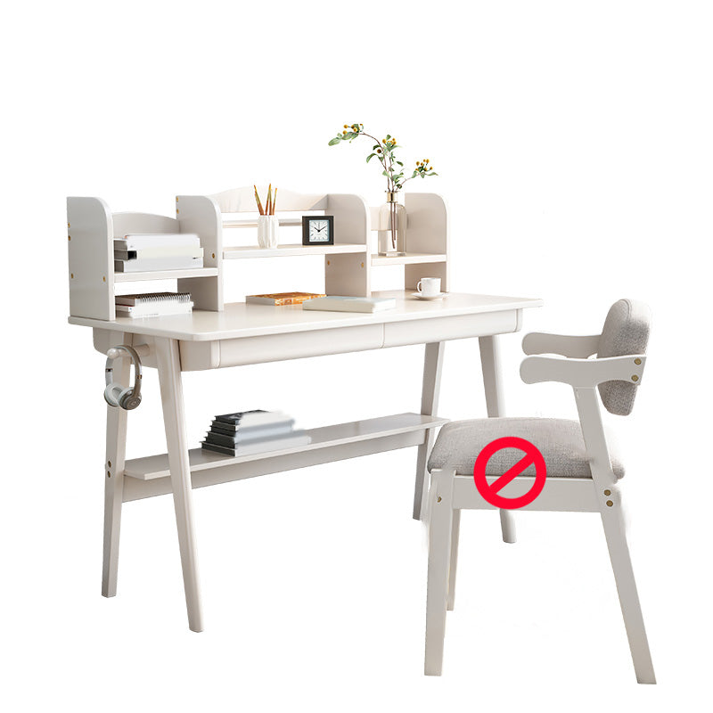 41.3" W Solid Wood Kids Desk Bedroom with with Storage Shelves Kids Study Desk