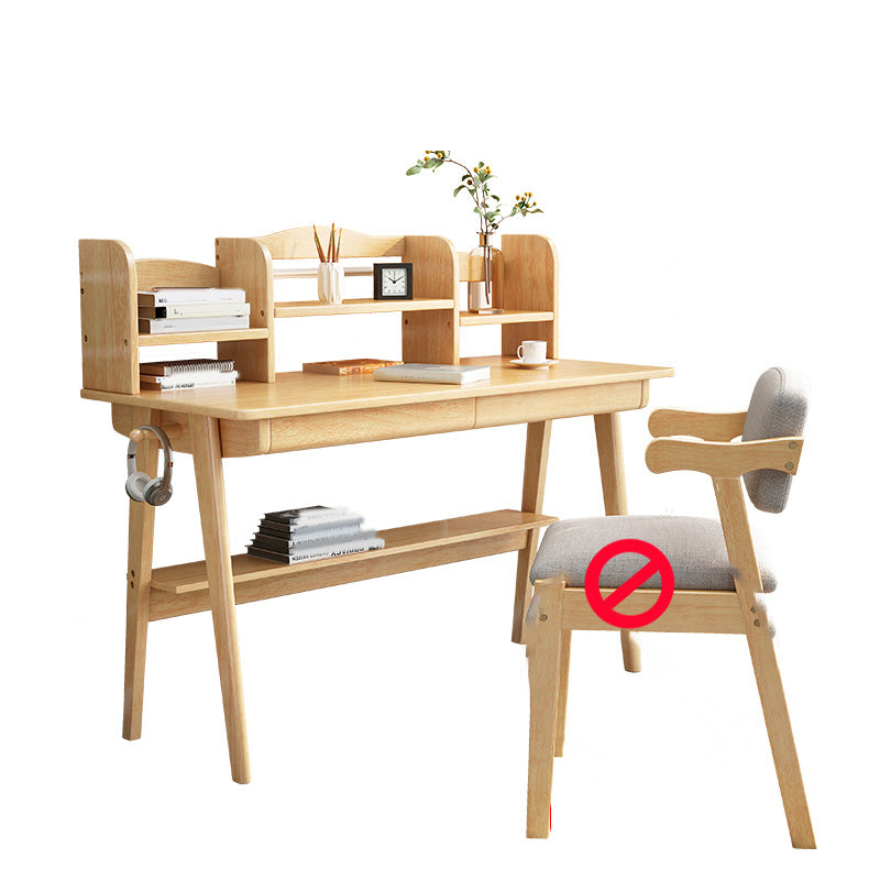 41.3" W Solid Wood Kids Desk Bedroom with with Storage Shelves Kids Study Desk