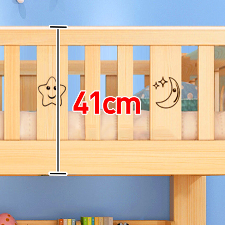 Solid Wood Scandinavian Kids Bed Gender Neutral Bunk Bed with Shelves