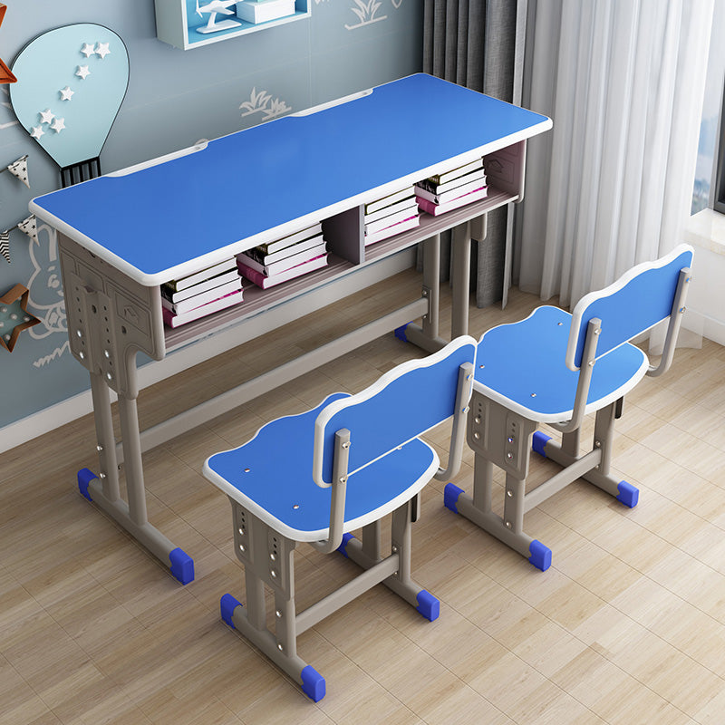 Student Desk with Side Storage Bag and Hook in Wood and Metal