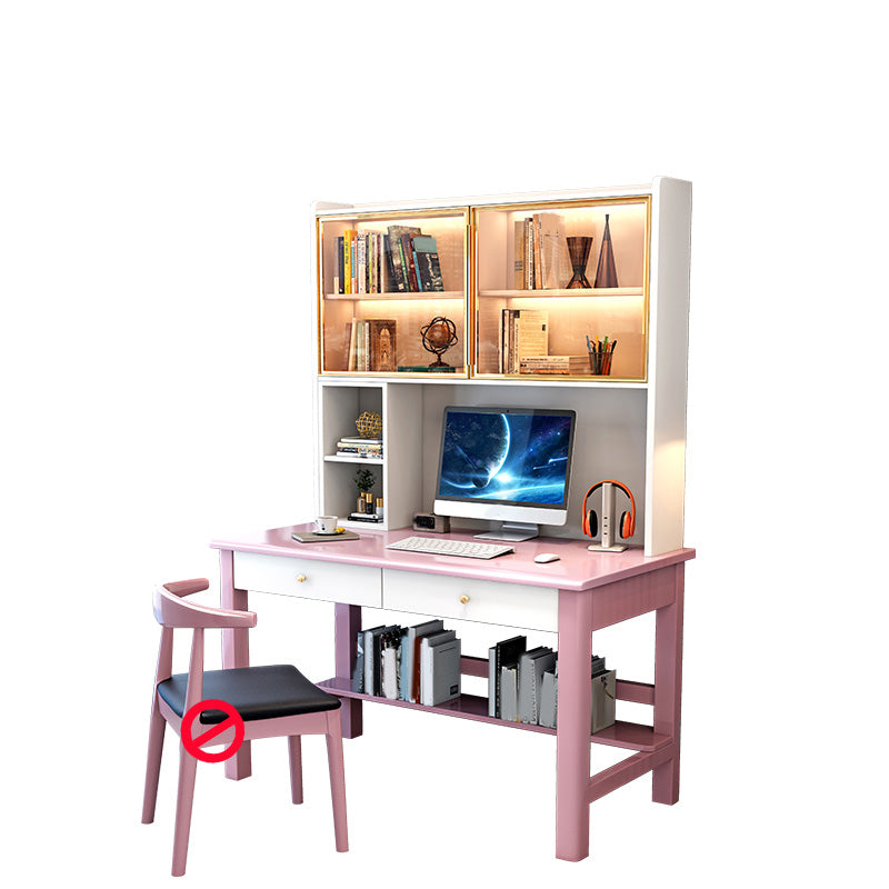 Solid Wood Kids Desk with Drawer Writing Desk and Chair Set 23.63"W