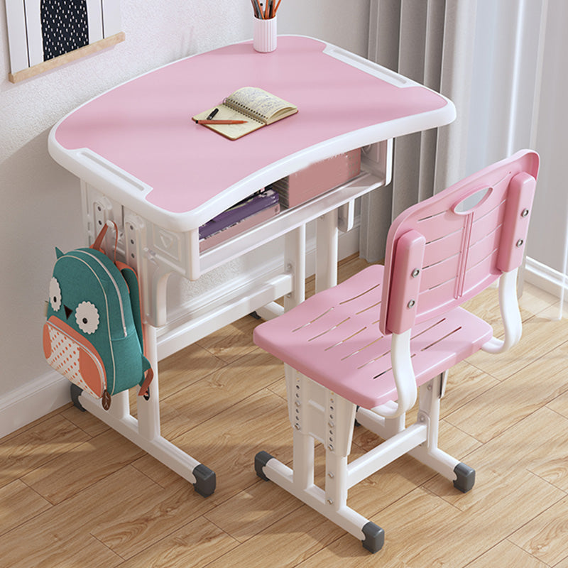 Children's Desk with Storage Shellf and Side Storage Bag and Hook