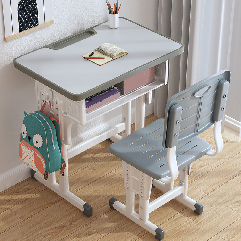 Children's Desk with Storage Shellf and Side Storage Bag and Hook