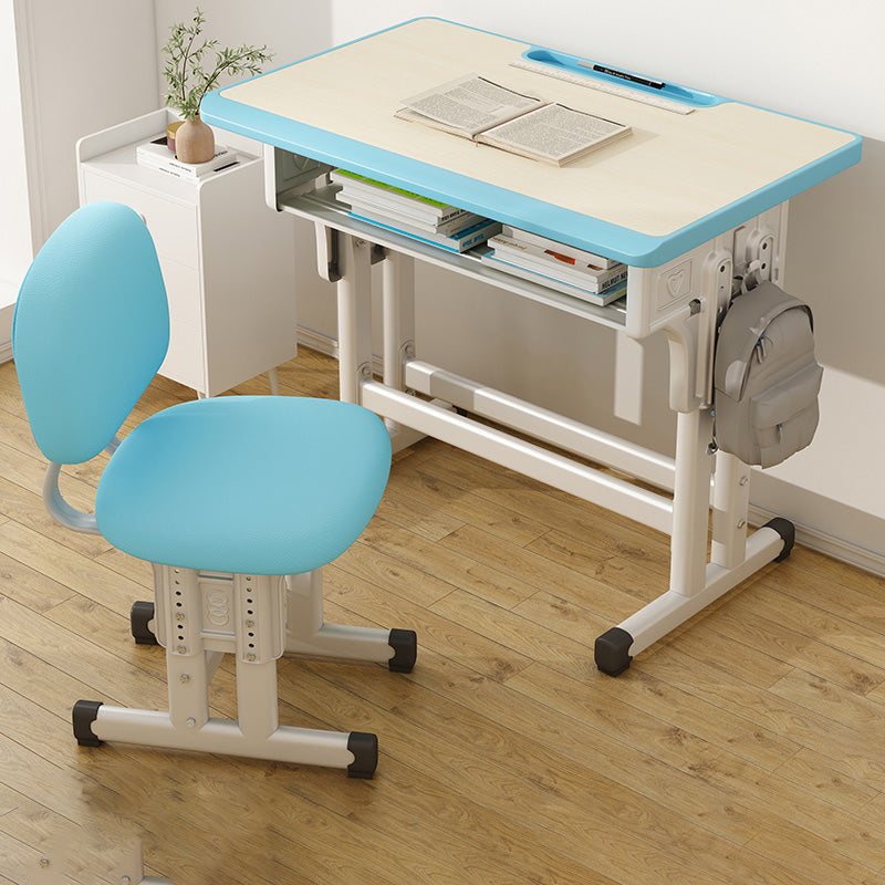 Children's Desk with Storage Shellf and Side Storage Bag and Hook