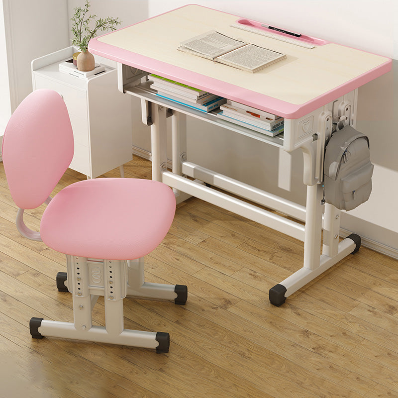 Children's Desk with Storage Shellf and Side Storage Bag and Hook