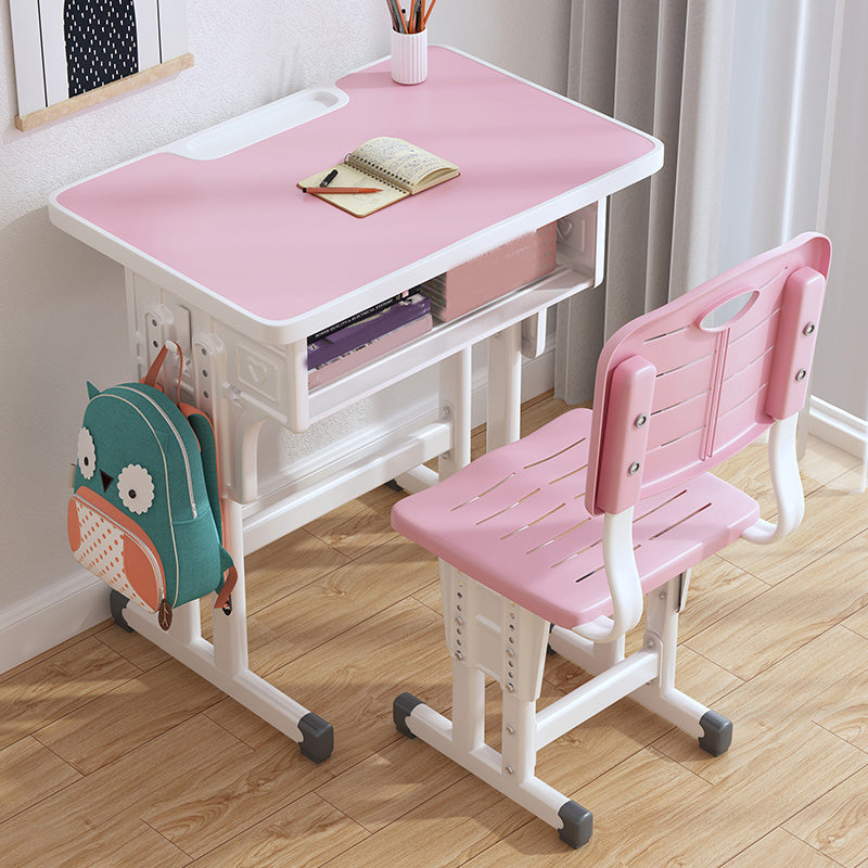 Children's Desk with Storage Shellf and Side Storage Bag and Hook