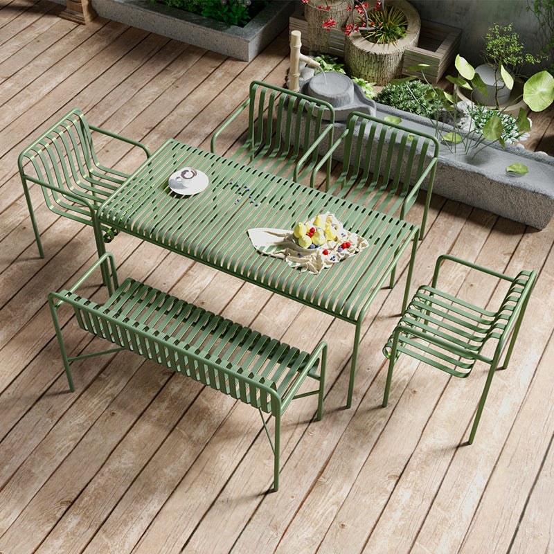 Contemporary Patio Dining Chair Metal Outdoor Chair Armchair