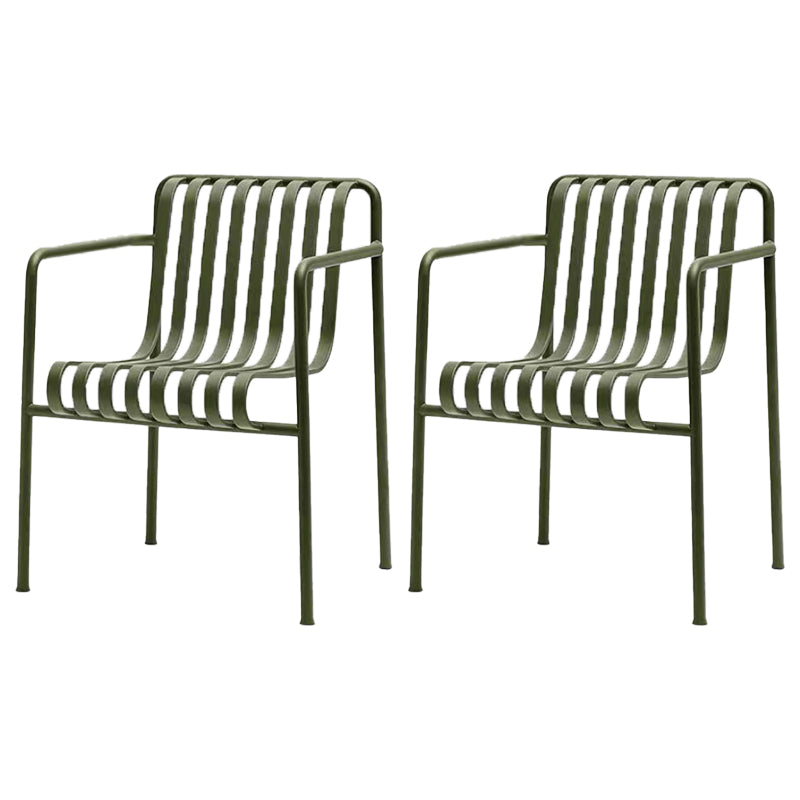 Contemporary Patio Dining Chair Metal Outdoor Chair Armchair