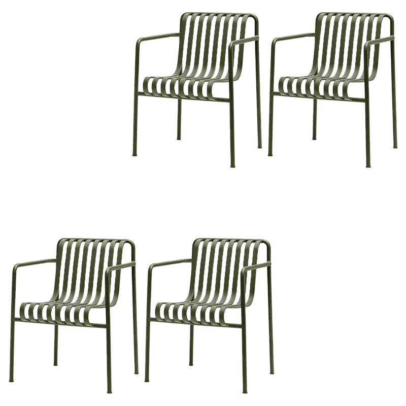 Contemporary Patio Dining Chair Metal Outdoor Chair Armchair