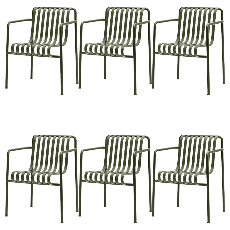 Contemporary Patio Dining Chair Metal Outdoor Chair Armchair