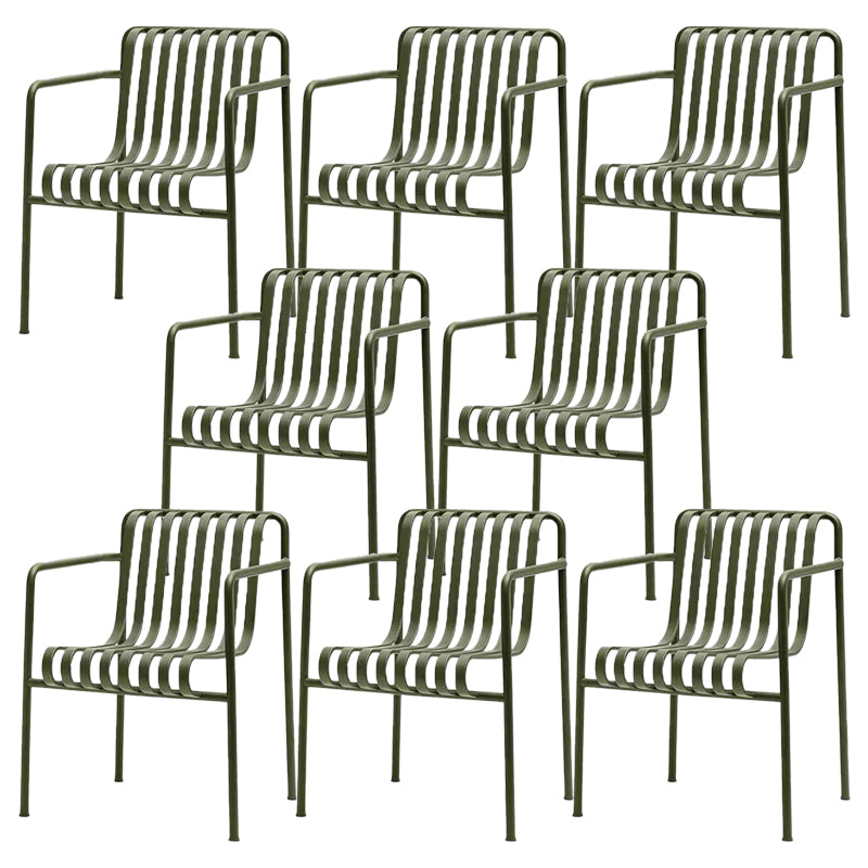 Contemporary Patio Dining Chair Metal Outdoor Chair Armchair