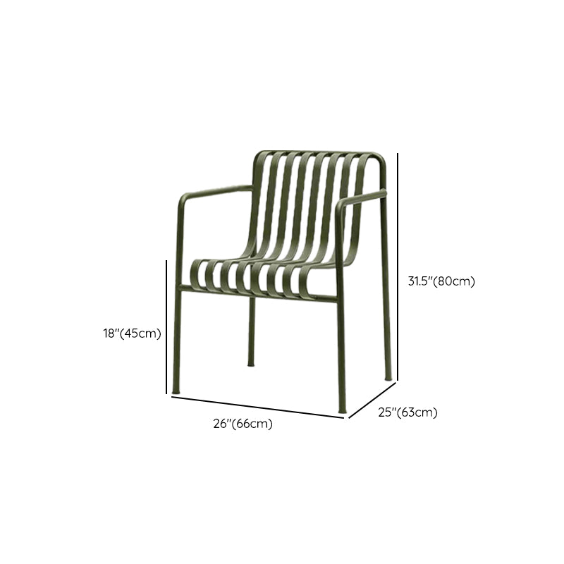 Contemporary Patio Dining Chair Metal Outdoor Chair Armchair