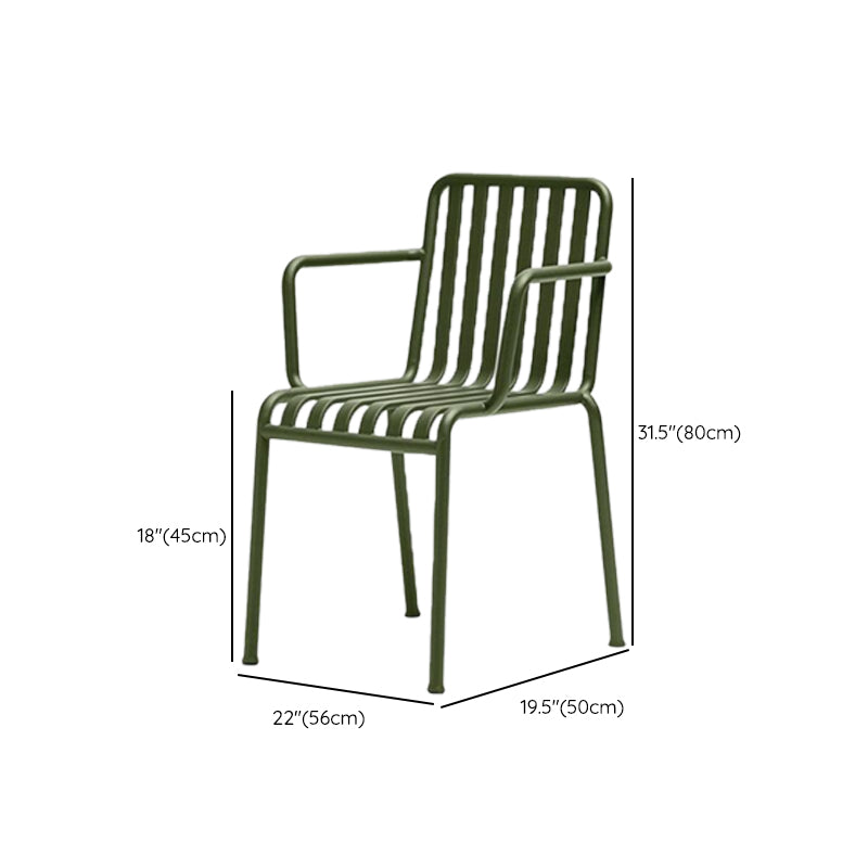 Contemporary Patio Dining Chair Metal Outdoor Chair Armchair