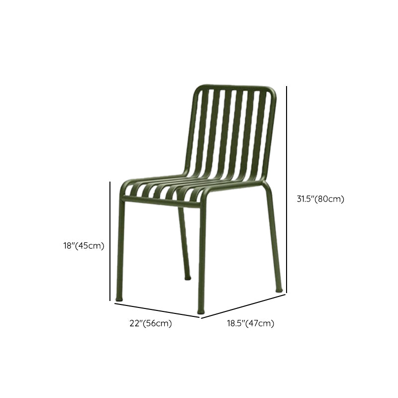 Contemporary Patio Dining Chair Metal Outdoor Chair Armchair