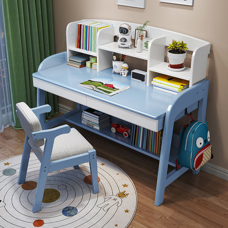 Contemporary Multifunctional Lifting Writing Desk with Storage Shelves