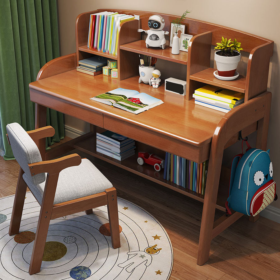 Contemporary Multifunctional Lifting Writing Desk with Storage Shelves