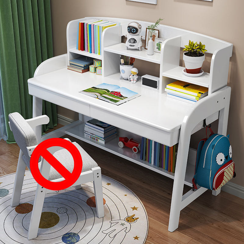 Contemporary Multifunctional Lifting Writing Desk with Storage Shelves