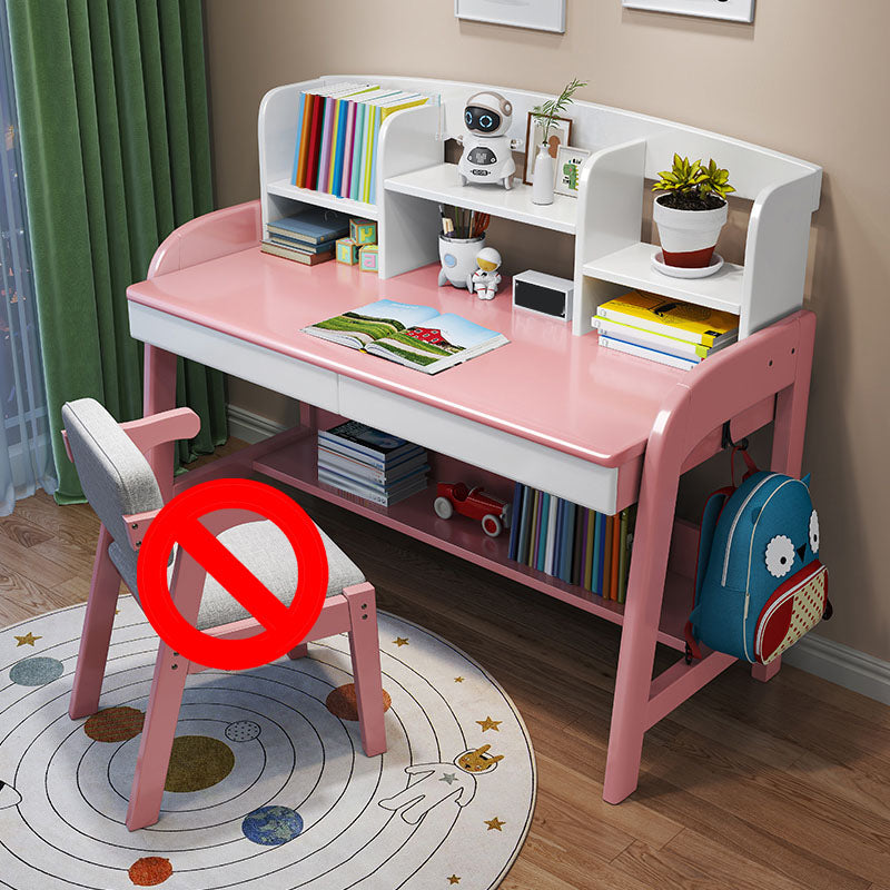 Contemporary Multifunctional Lifting Writing Desk with Storage Shelves