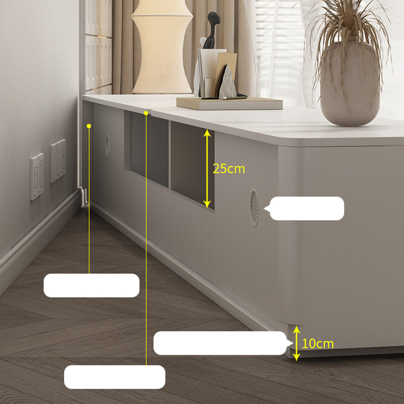 Engineered Wood TV Console Contemporary White Media Console  with Drawers