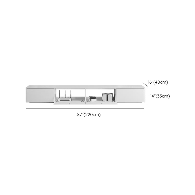 Engineered Wood TV Console Contemporary White Media Console  with Drawers