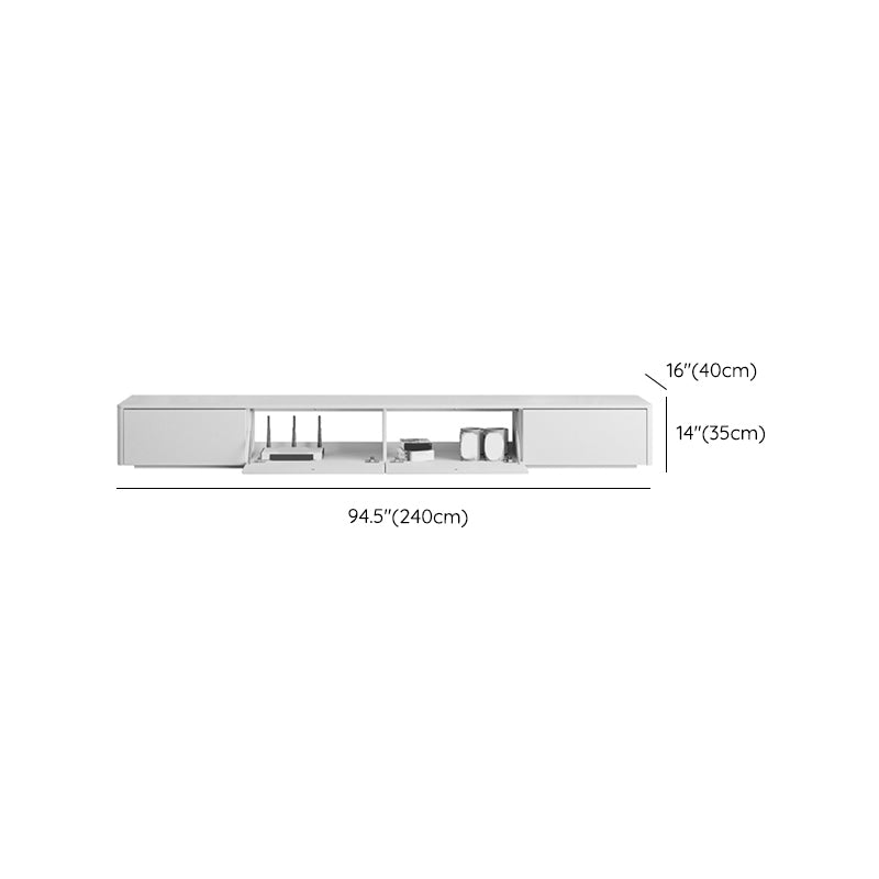 Engineered Wood TV Console Contemporary White Media Console  with Drawers