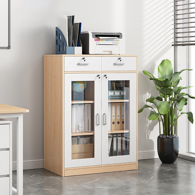 Contemporary Office File Cabinet Wooden Frame Storage Filing Cabinet