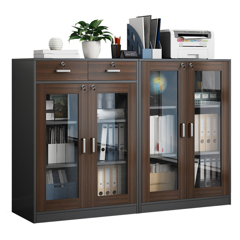 Contemporary Office File Cabinet Wooden Frame Storage Filing Cabinet