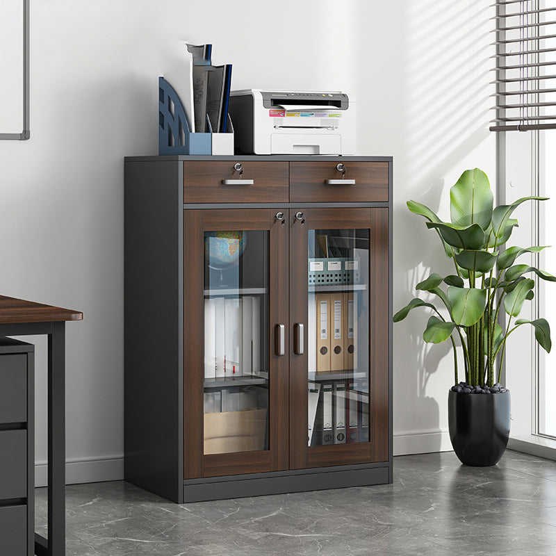 Contemporary Office File Cabinet Wooden Frame Storage Filing Cabinet