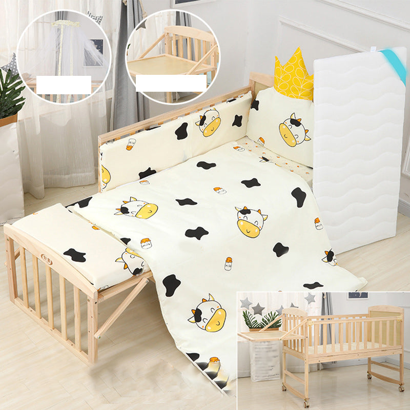 Modern Folding Crib Nursery Crib Washed Natural Nursery Crib