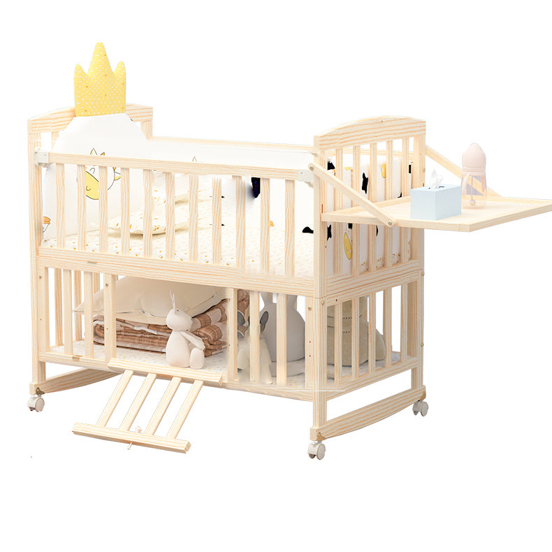 Modern Folding Crib Nursery Crib Washed Natural Nursery Crib