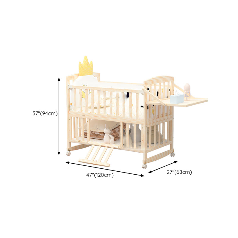 Modern Folding Crib Nursery Crib Washed Natural Nursery Crib