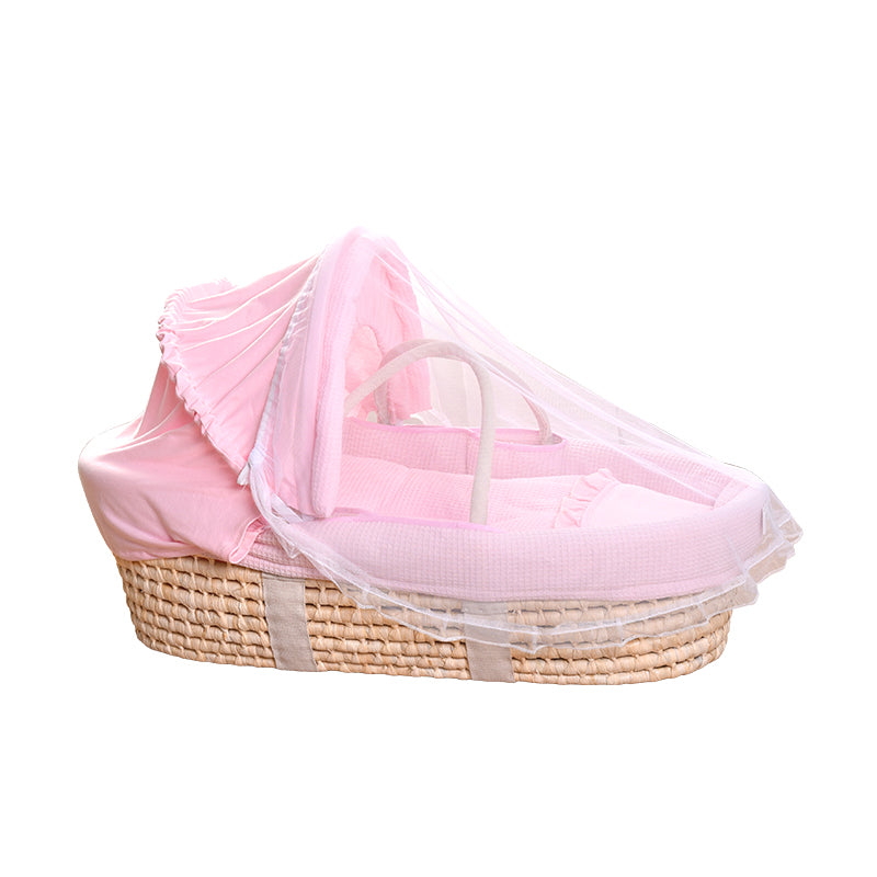 Portable Wicker Crib Cradle Natural Oval Crib Cradle for Toddler