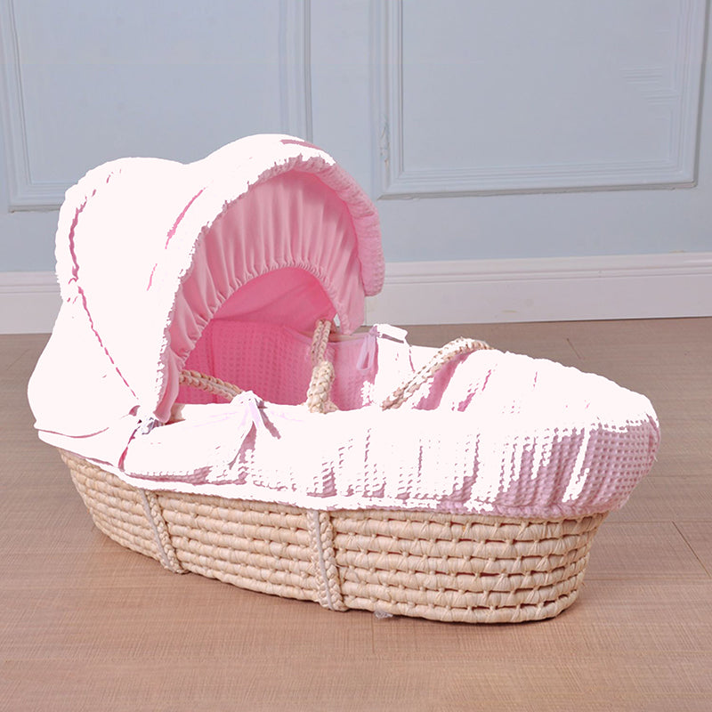 Portable Wicker Crib Cradle Natural Oval Crib Cradle for Toddler