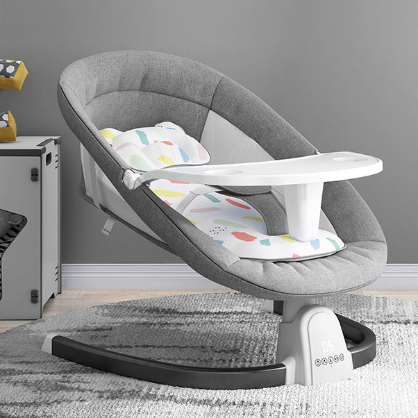 Metal Rocking Baby Crib Cradle Electric Oval Cradle with Mattress