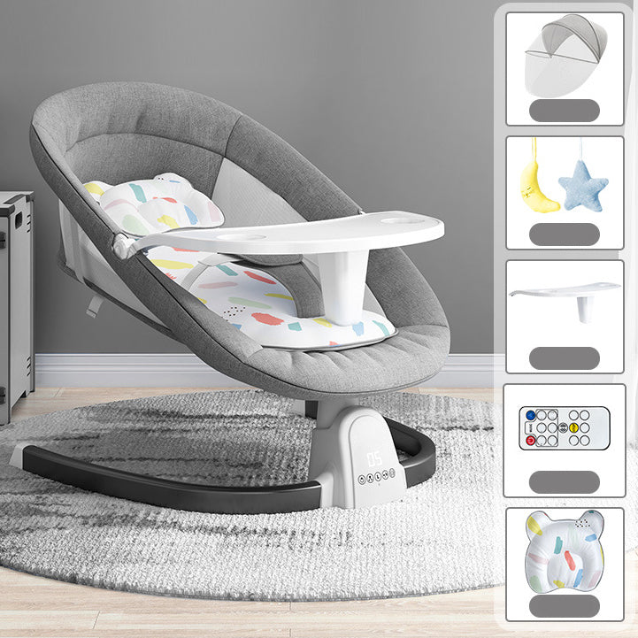 Metal Rocking Baby Crib Cradle Electric Oval Cradle with Mattress