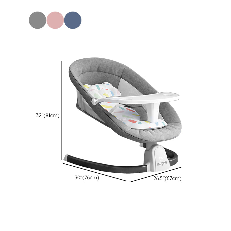 Metal Rocking Baby Crib Cradle Electric Oval Cradle with Mattress