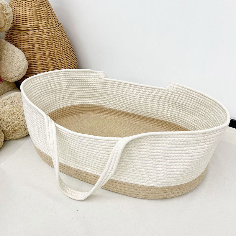 Portable Crib Cradle Foldable Oval Moses Basket for Newborn and Baby