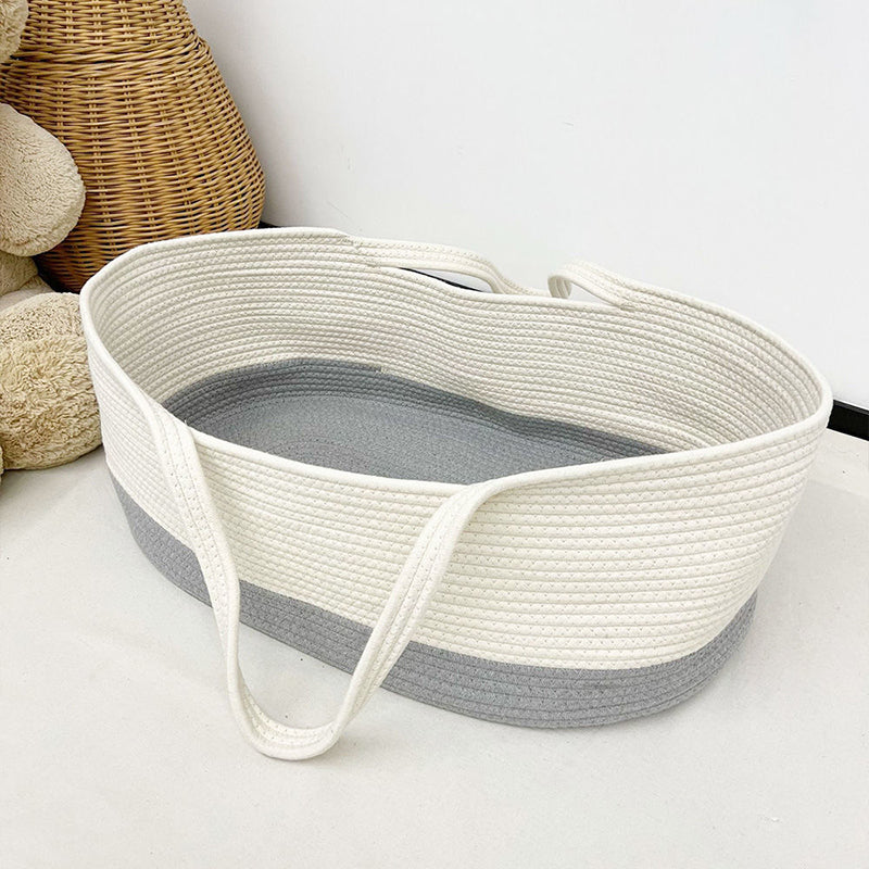 Portable Crib Cradle Foldable Oval Moses Basket for Newborn and Baby