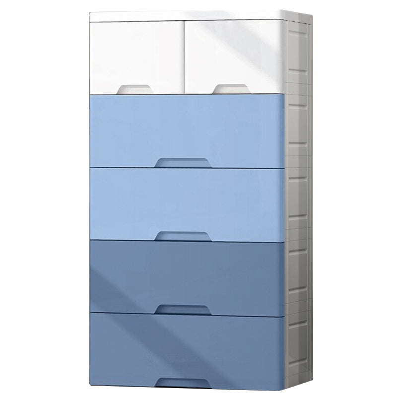 Scandinavian Vertical Kids Nightstand 5/6 Drawers Plastic Nursery Dresser for Bedroom