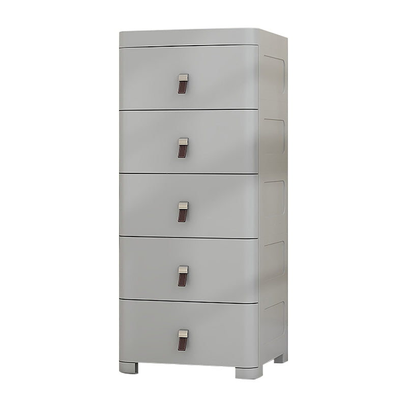 Modern Plastic Nursery Dresser Vertical Kids Nightstand with 5 Drawers for Home