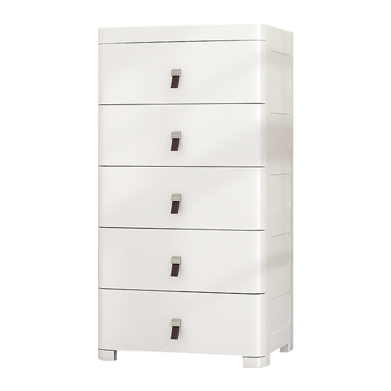 Modern Plastic Nursery Dresser Vertical Kids Nightstand with 5 Drawers for Home