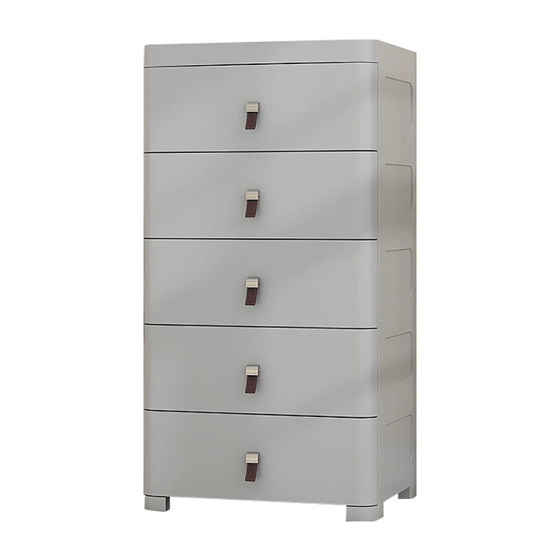 Modern Plastic Nursery Dresser Vertical Kids Nightstand with 5 Drawers for Home