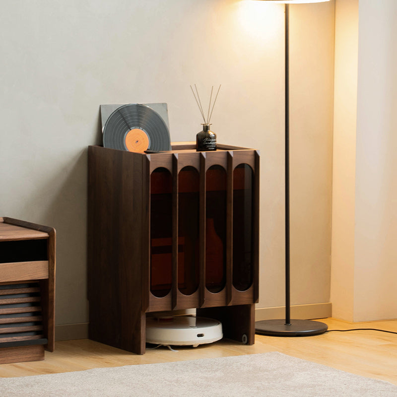 Contemporary Sideboard Walnut Wood Sideboard Cabinet for Kitchen